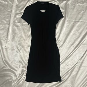 Sexy Black mini dress open back